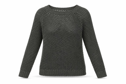 INTOWN Womens Green  Knit Pullover Sweatshirt Size S