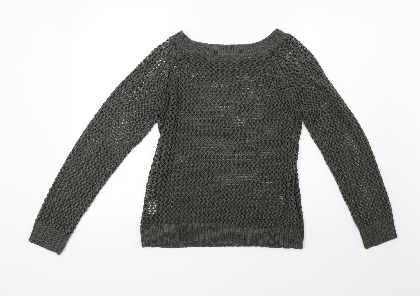 INTOWN Womens Green  Knit Pullover Sweatshirt Size S