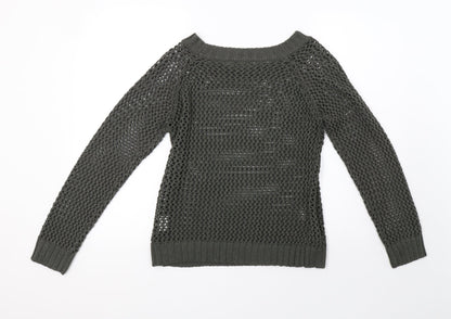 INTOWN Womens Green  Knit Pullover Sweatshirt Size S