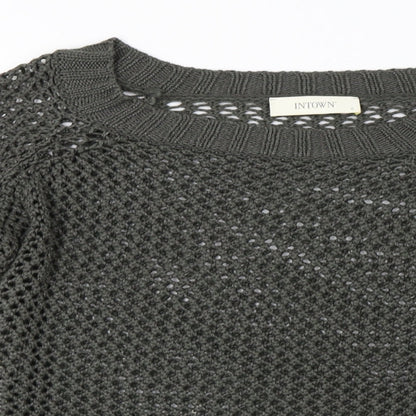 INTOWN Womens Green  Knit Pullover Sweatshirt Size S