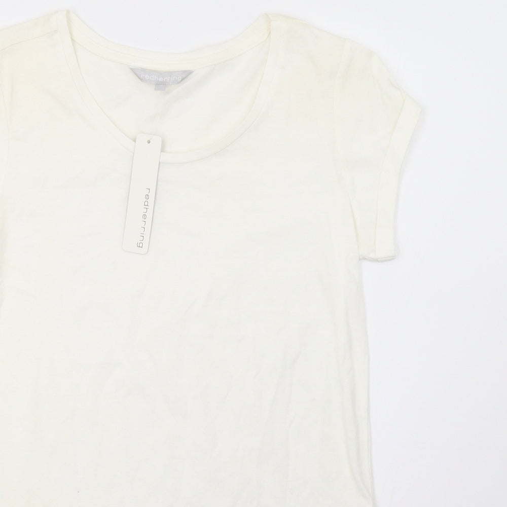 Red Herring Womens White   Basic T-Shirt Size 10