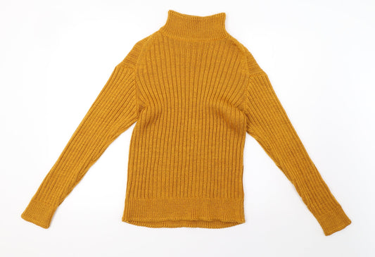 pep&co Womens Yellow  Knit Pullover Sweatshirt Size 10
