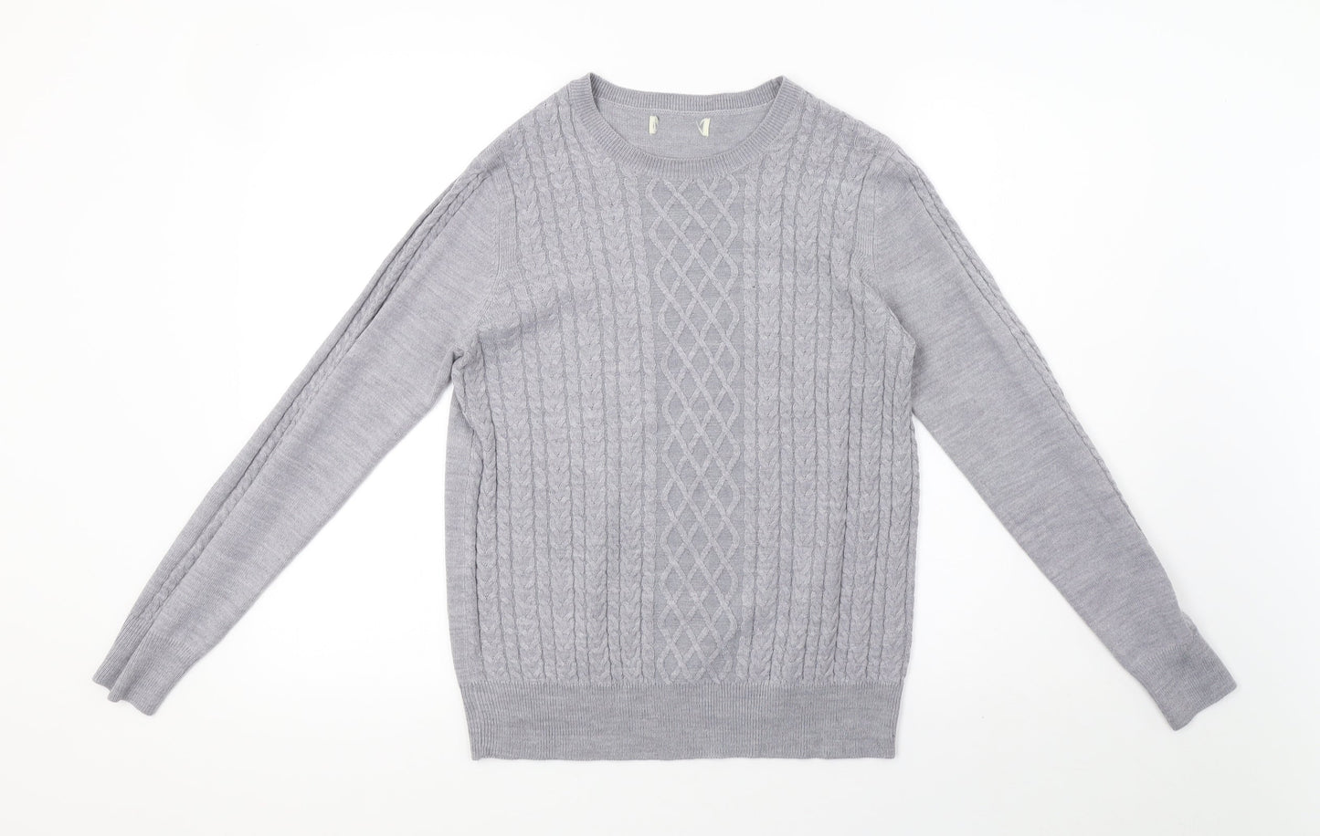 Matalan Womens Grey Geometric Knit Pullover Sweatshirt Size 10