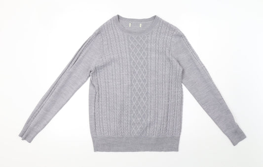 Matalan Womens Grey Geometric Knit Pullover Sweatshirt Size 10