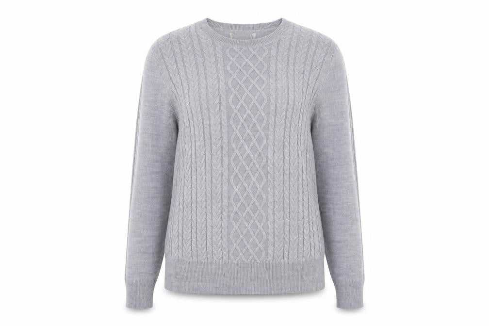 Matalan Womens Grey Geometric Knit Pullover Sweatshirt Size 10