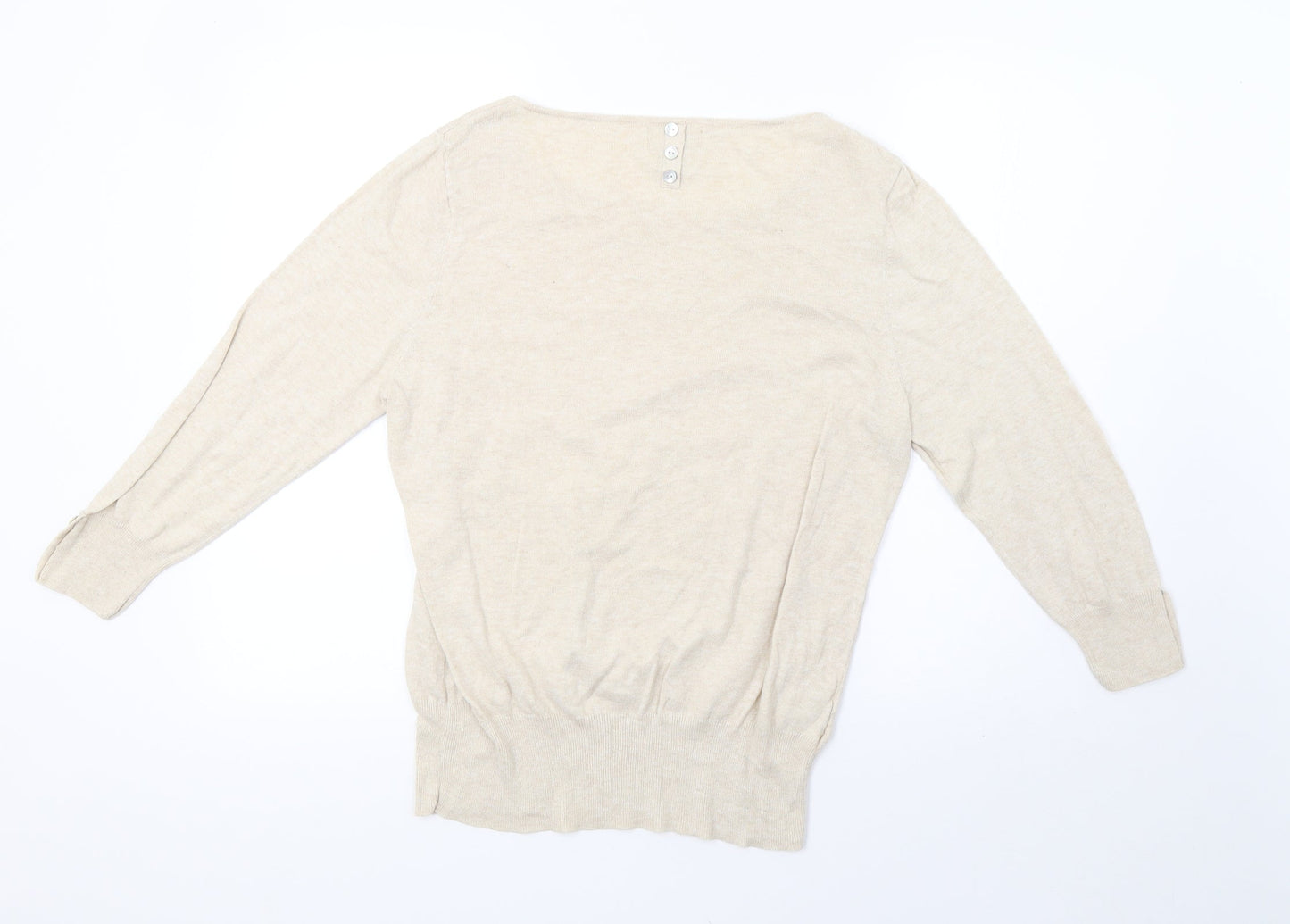 NEXT Womens Beige  Knit Pullover Sweatshirt Size 16