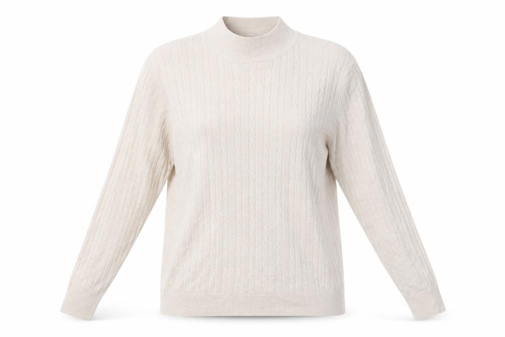 Marks & Spencer Womens Beige  Knit Pullover Sweatshirt Size 14