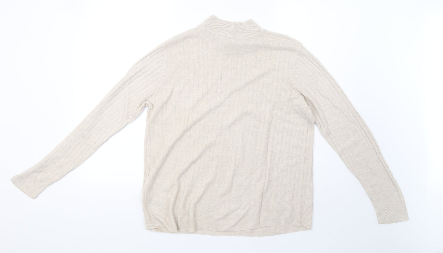 Marks and Spencer Womens Beige  Knit Pullover Sweatshirt Size 14