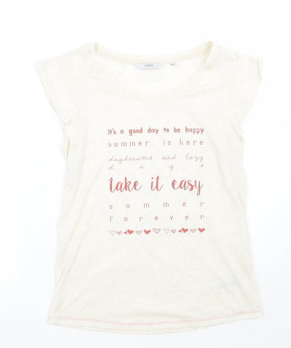 Next Womens Ivory   Basic T-Shirt Size 6