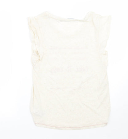 Next Womens Ivory   Basic T-Shirt Size 6