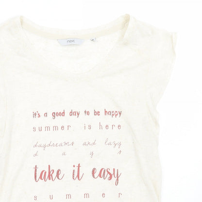 Next Womens Ivory   Basic T-Shirt Size 6