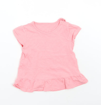 Additional front view of Tu girls’ pink basic t-shirt, size 12, months