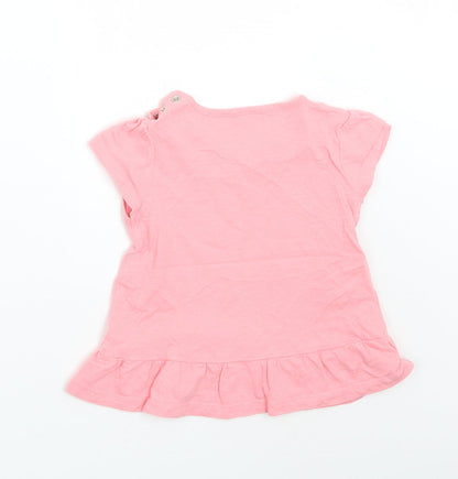 Back view of Tu girls’ pink basic t-shirt, size 12, months