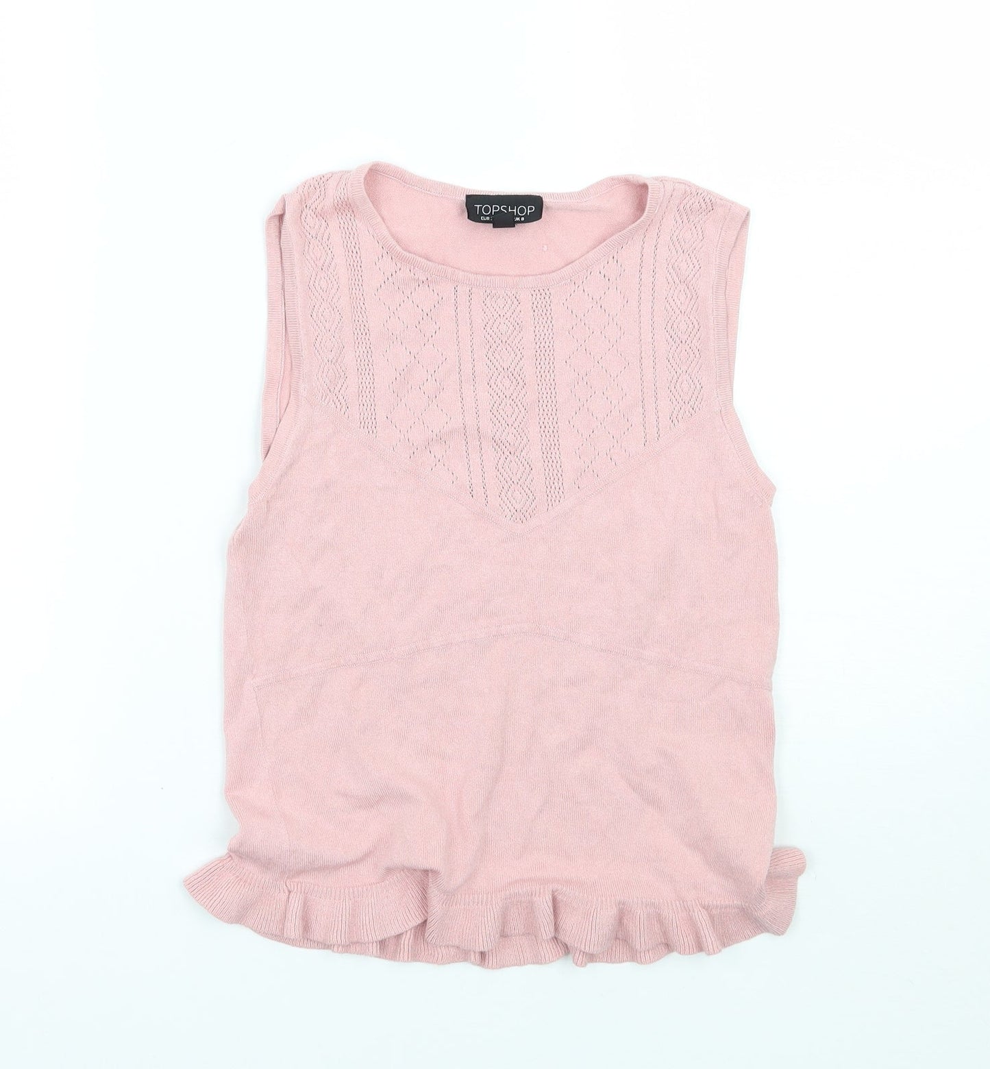 Topshop Womens Pink   Basic T-Shirt Size 8