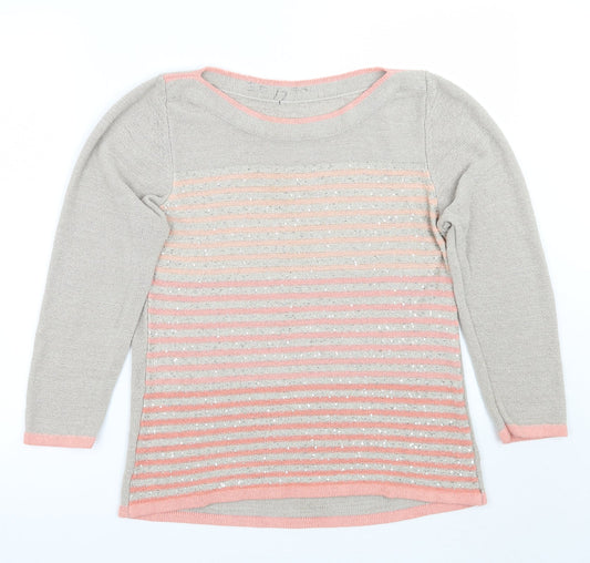 Preworn Womens Pink Striped  Pullover Jumper Size S