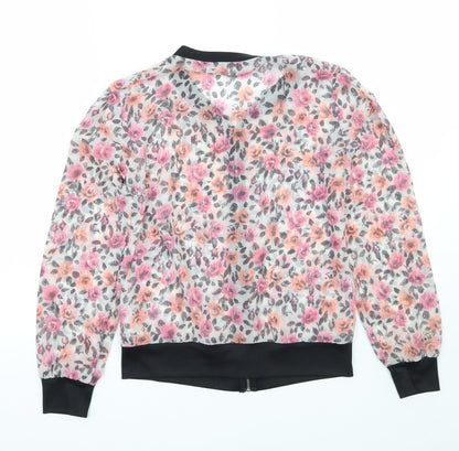 F&F Womens Black Floral  Jacket  Size 8