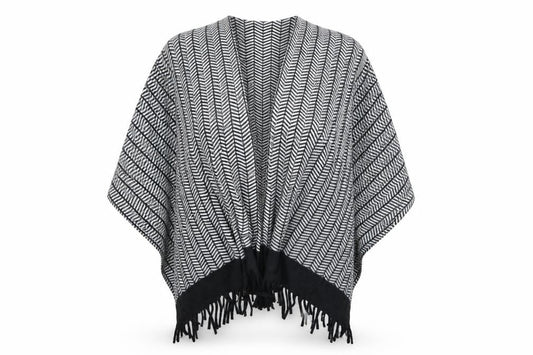 Damart Womens Black Geometric  Wrap Jumper One Size