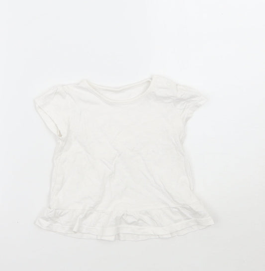 TU Girls White   Basic T-Shirt Size 12 Months