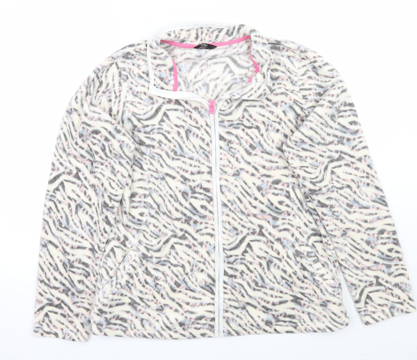 F&F Womens White Animal Print  Jacket Coat Size 18