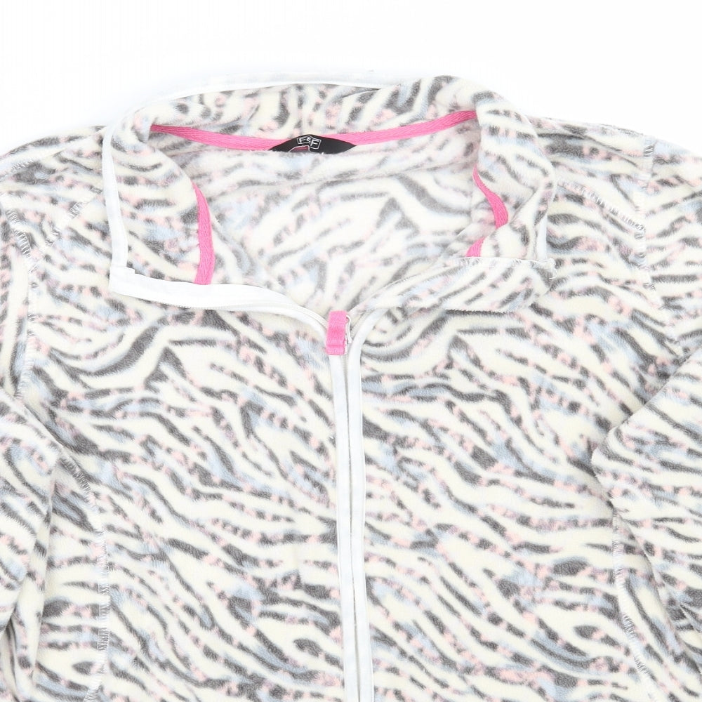 F&F Womens White Animal Print  Jacket Coat Size 18