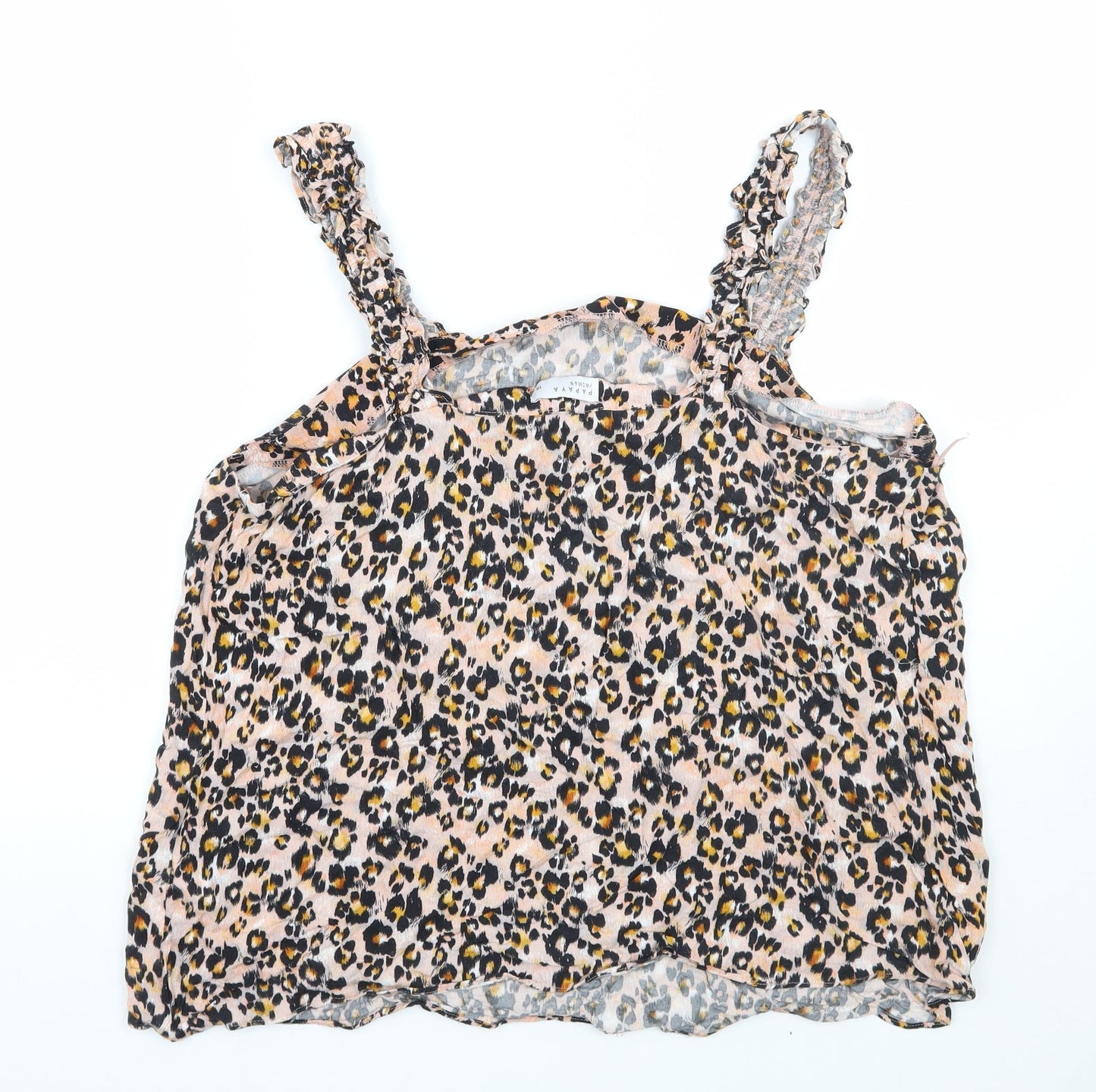 Papaya Womens Pink Animal Print  Basic Tank Size 18