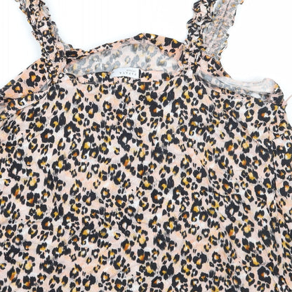 Brand and care label for Papaya women’s pink animal print basic tank, size UK 18