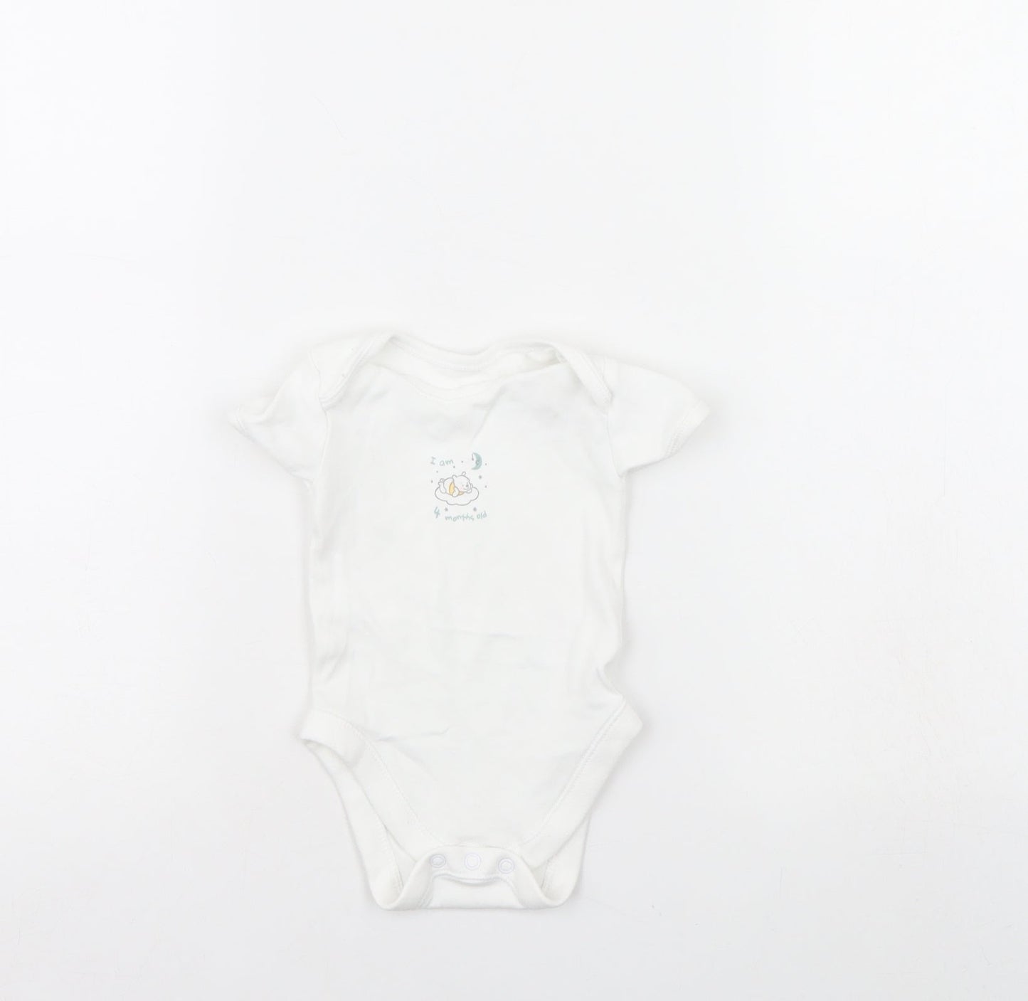 George Baby White   Babygrow One-Piece Size 3-6 Months  - I am four months old