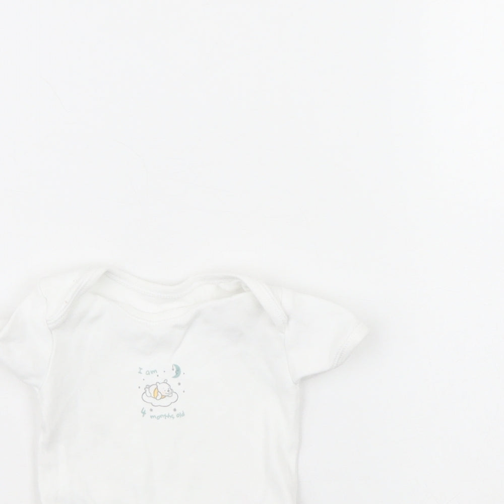 George Baby White   Babygrow One-Piece Size 3-6 Months  - I am four months old