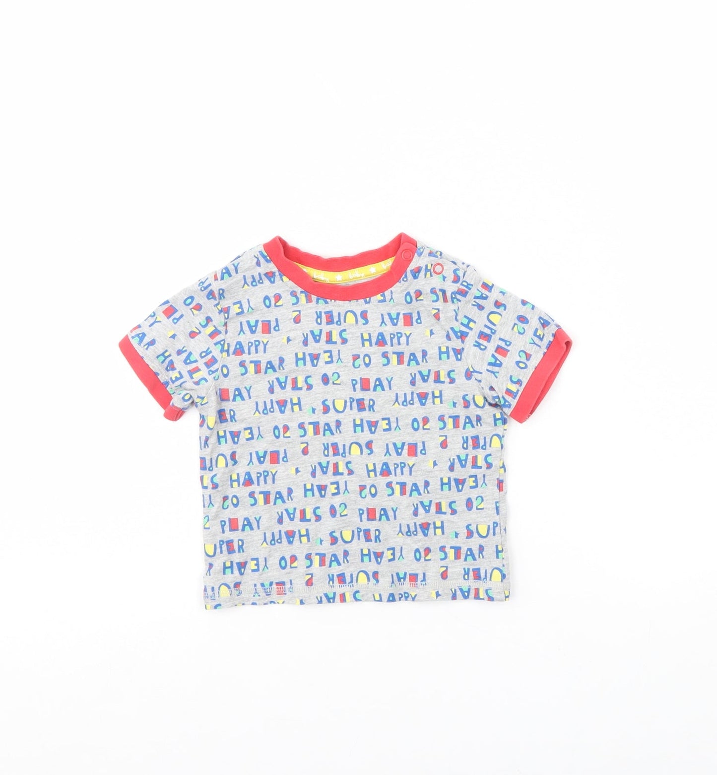 TU Baby Grey Spotted  Basic T-Shirt Size 6-9 Months  - star