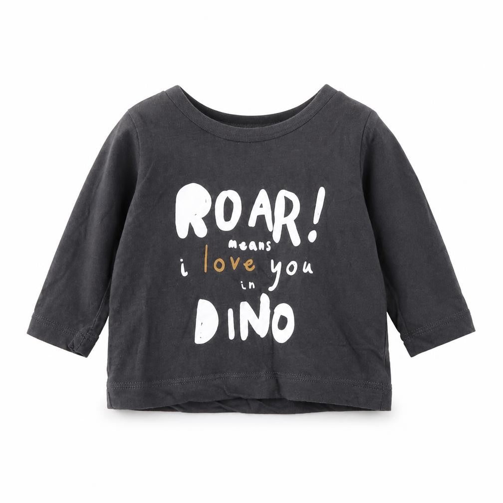 Preworn Baby Grey   Basic T-Shirt Size 0-3 Months  - Dinosaur