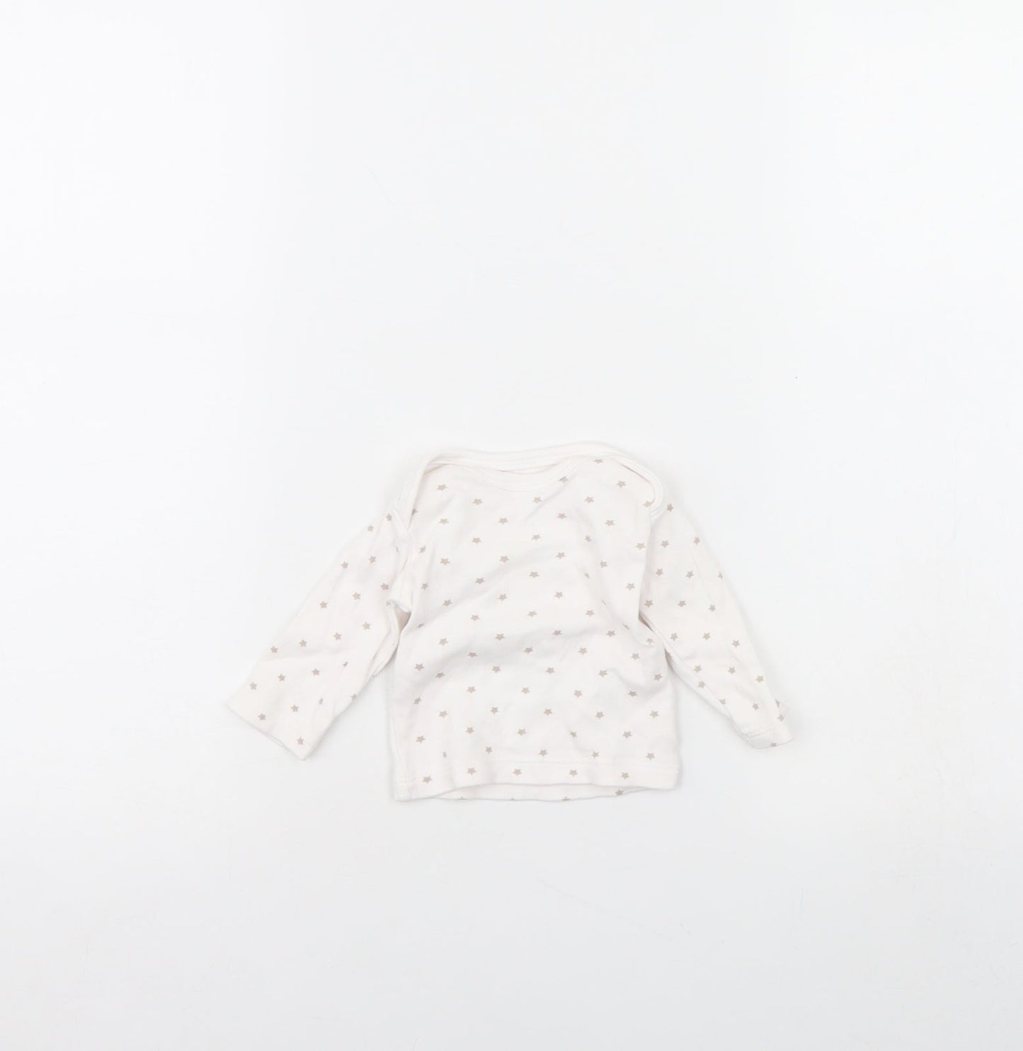 Preworn Baby White Spotted  Basic T-Shirt Size 0-3 Months