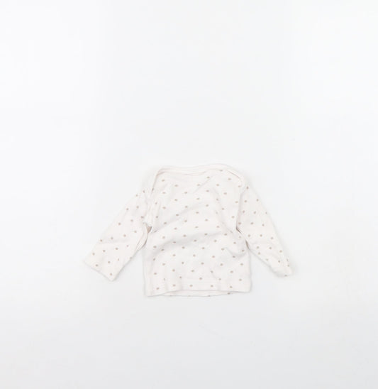Preworn Baby White Spotted  Basic T-Shirt Size 0-3 Months
