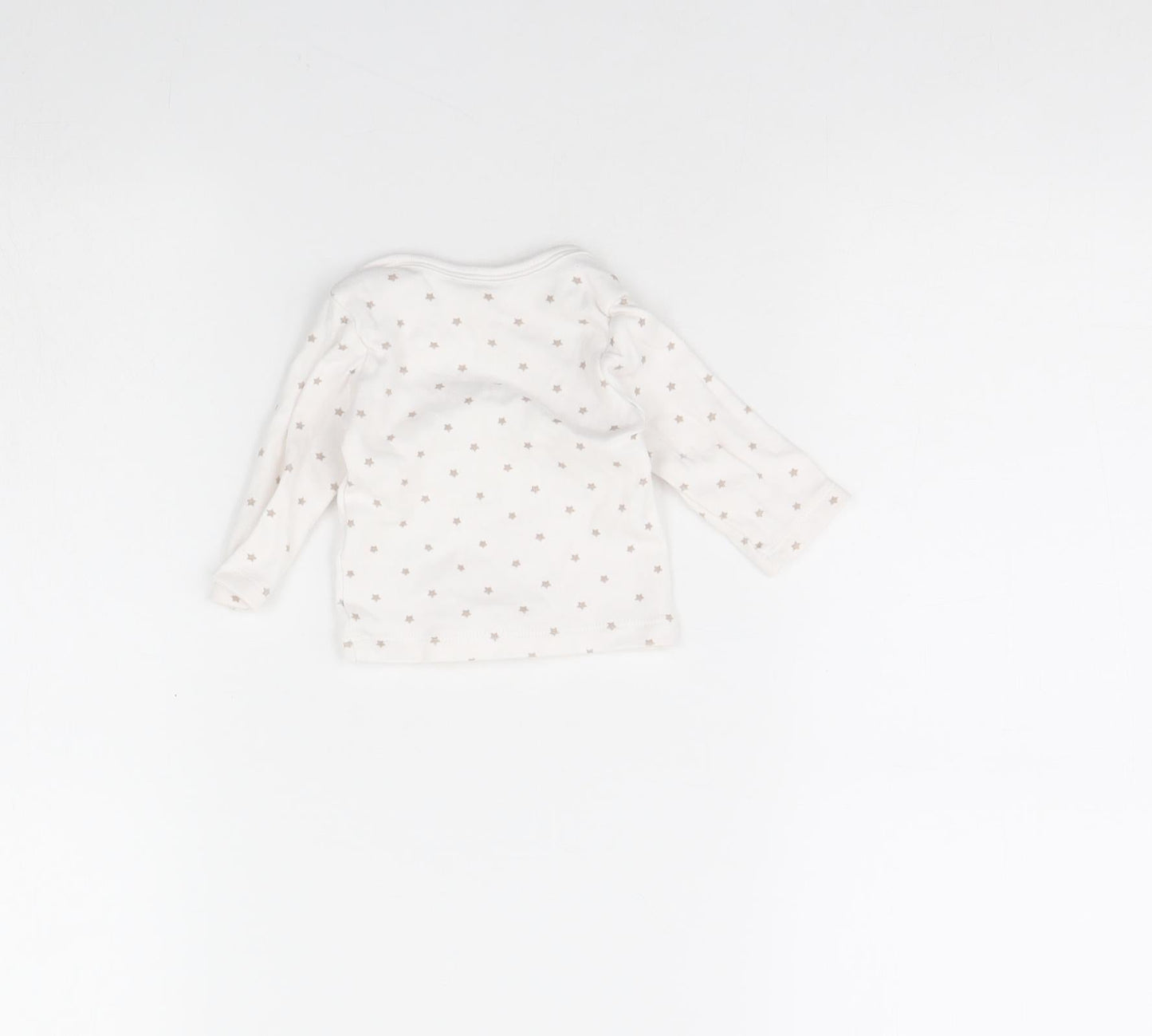 Preworn Baby White Spotted  Basic T-Shirt Size 0-3 Months