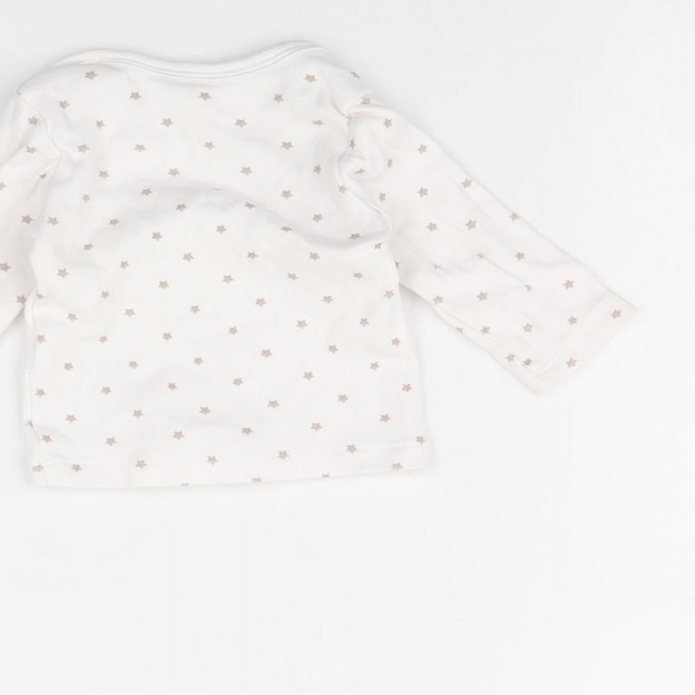 Preworn Baby White Spotted  Basic T-Shirt Size 0-3 Months
