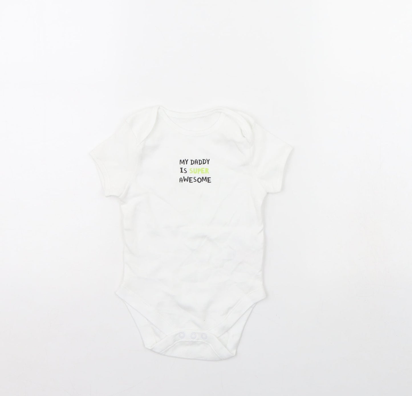 Primark Baby White   Babygrow One-Piece Size 9-12 Months  - my dad is the best