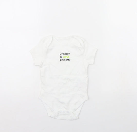 Primark Baby White   Babygrow One-Piece Size 9-12 Months  - my dad is the best