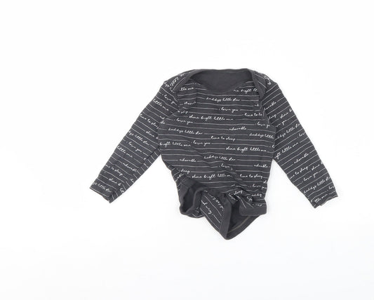 George Baby Grey Striped  Babygrow One-Piece Size 18 Months