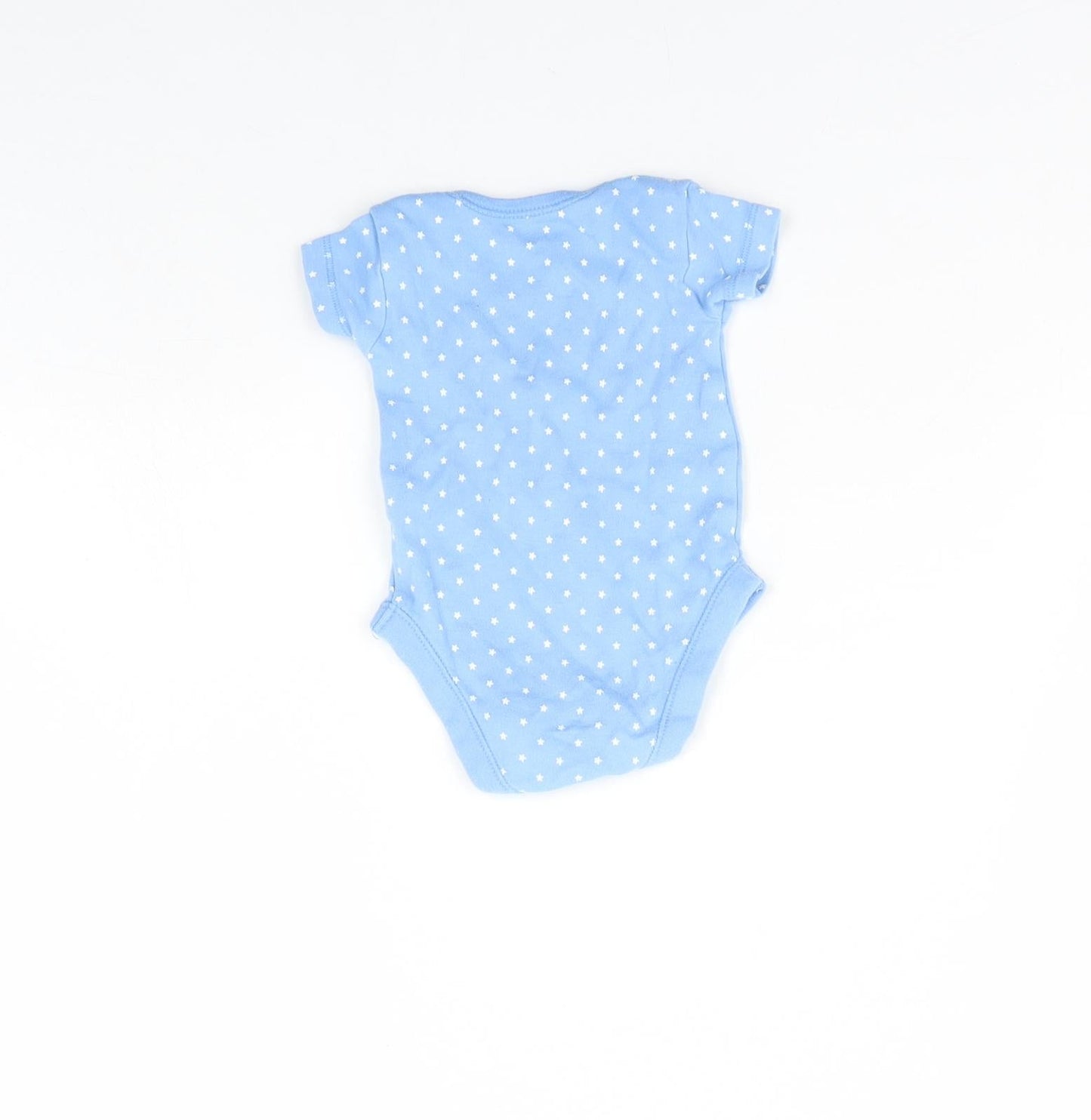 Nutmeg Baby Blue Spotted  Babygrow One-Piece Size 0-3 Months  - star detail