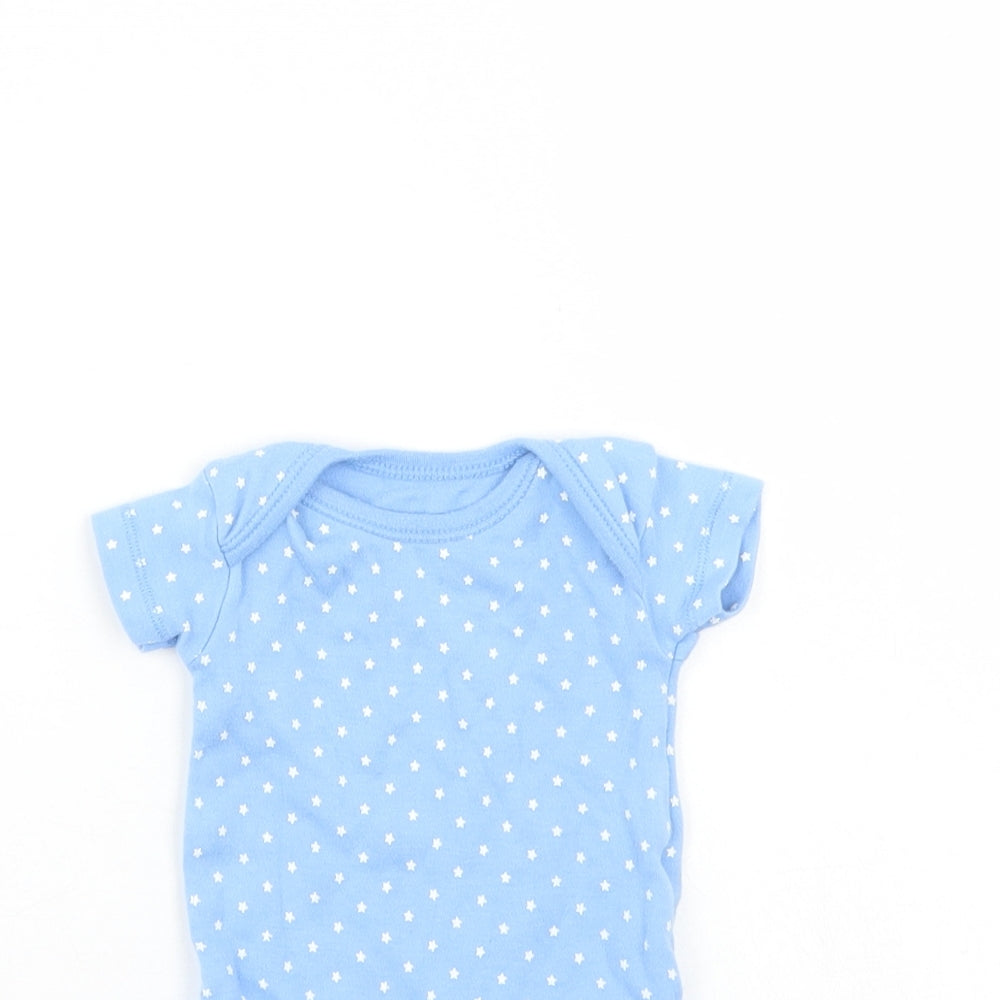 Nutmeg Baby Blue Spotted  Babygrow One-Piece Size 0-3 Months  - star detail