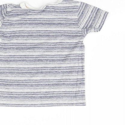 Brand and care label for Next Baby Blue Spotted Basic T-Shirt, size 12, Months