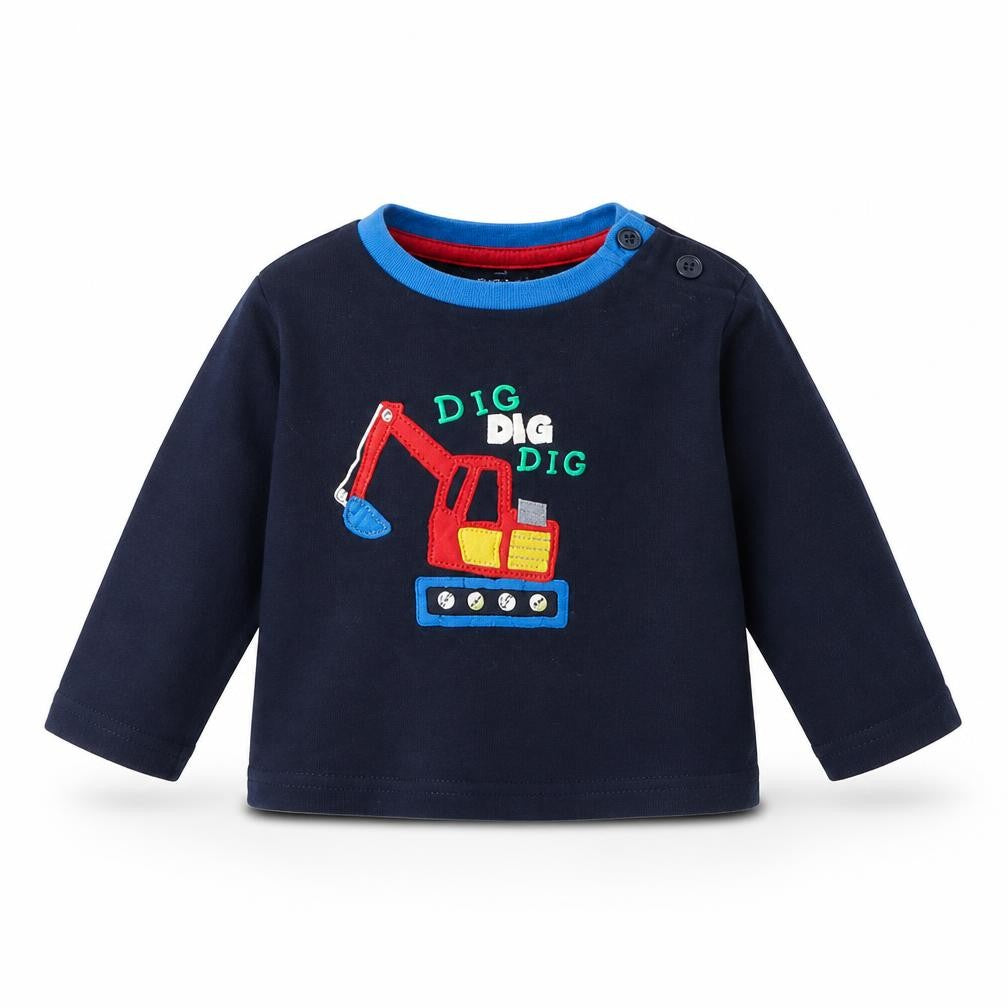 Early Days Baby Blue   Basic T-Shirt Size 6-9 Months  - Tractor