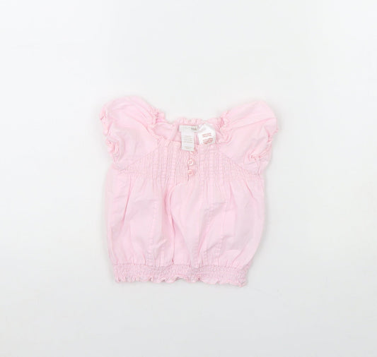 H&M Girls Pink   Basic Blouse Size 0-3 Months