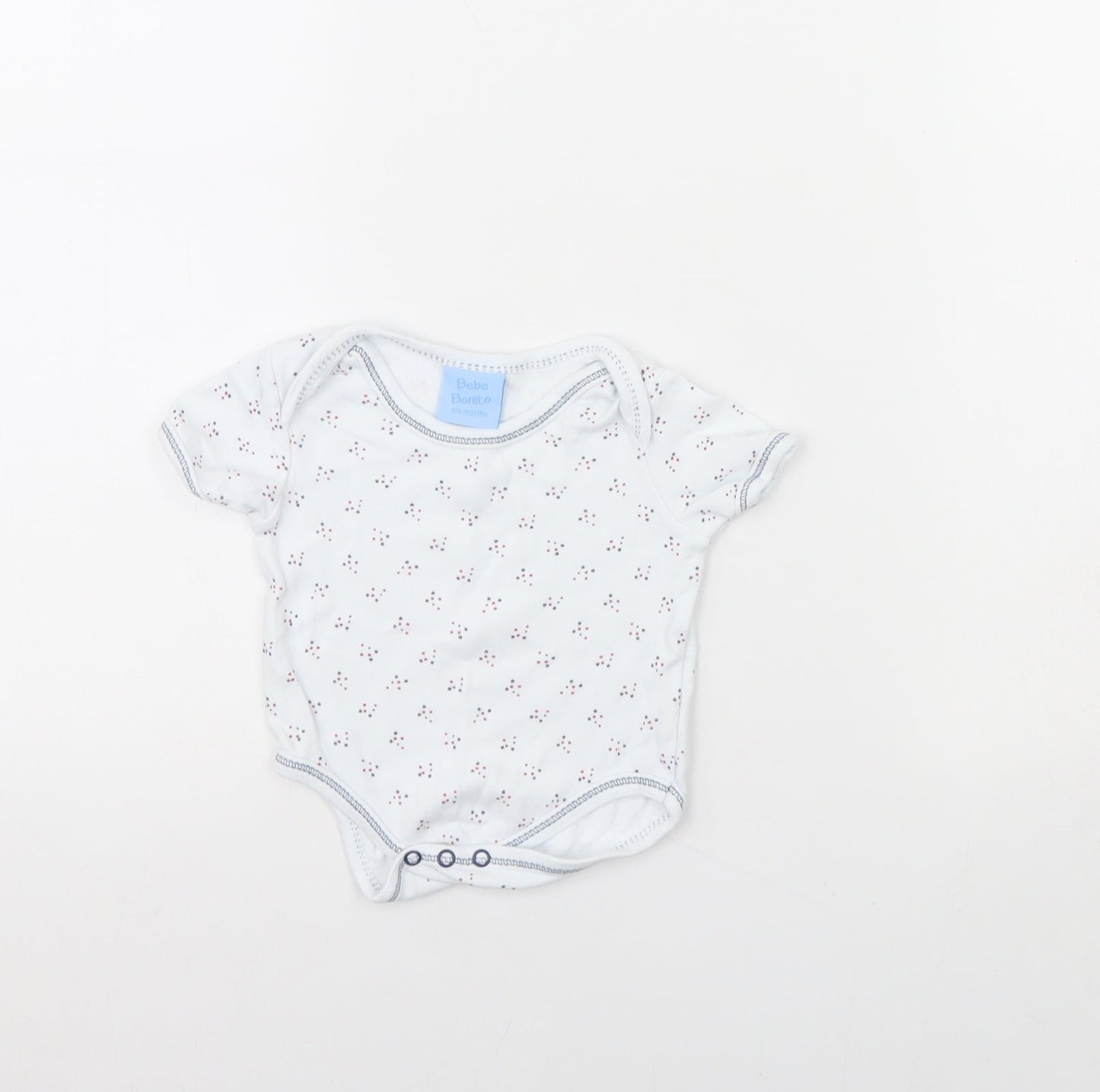 Bebe Bonito Baby White Flecked  Babygrow One-Piece Size 3-6 Months