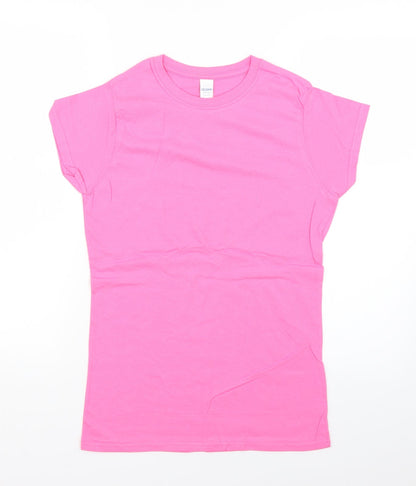 Preloved Gildan Womens Pink   Basic T-Shirt Size M - Front