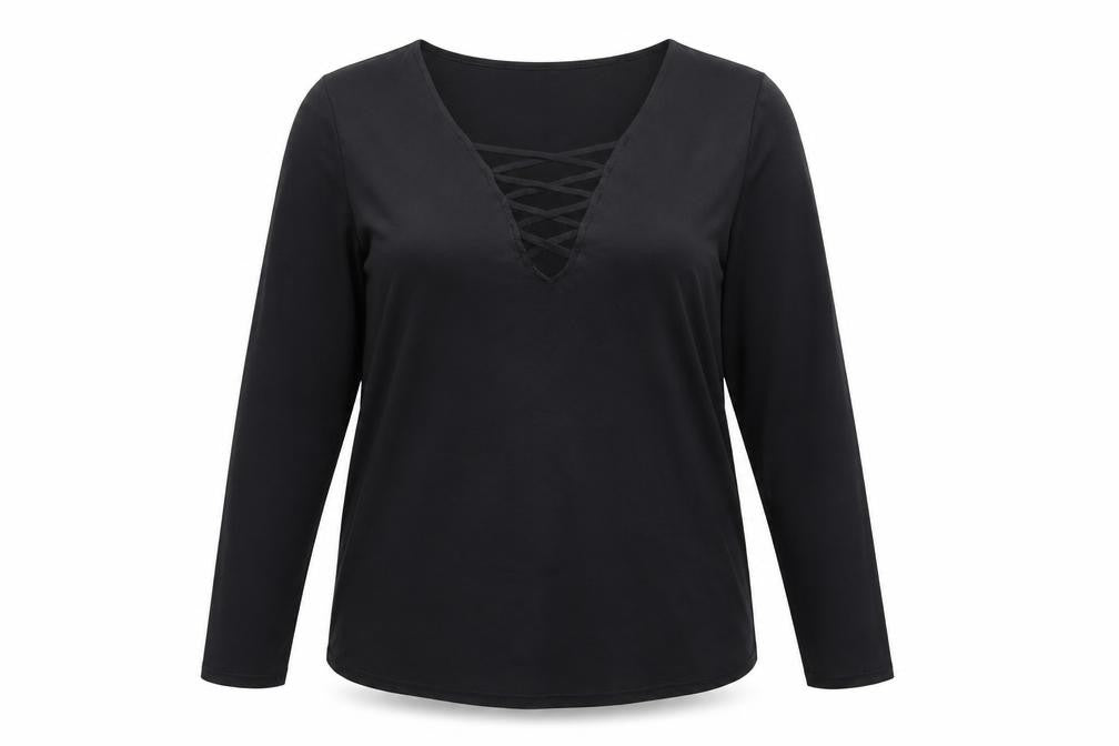 nuoxi Womens Black   Basic T-Shirt Size 2XL