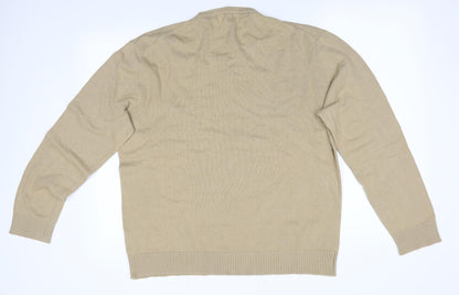 Preloved Simon Clarke Mens Beige   Pullover Jumper Size XL - Back