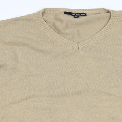 Preloved Simon Clarke Mens Beige   Pullover Jumper Size XL - Detail
