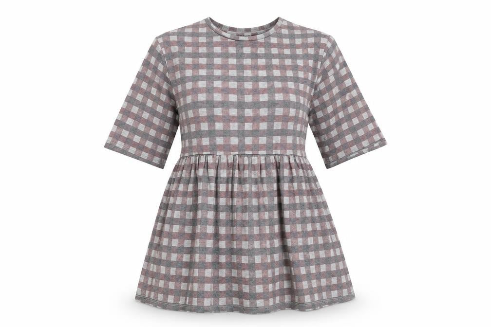 Topshop Womens Grey Check  Fit & Flare  Size 10
