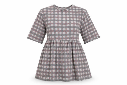 Topshop Womens Grey Check  Fit & Flare  Size 10