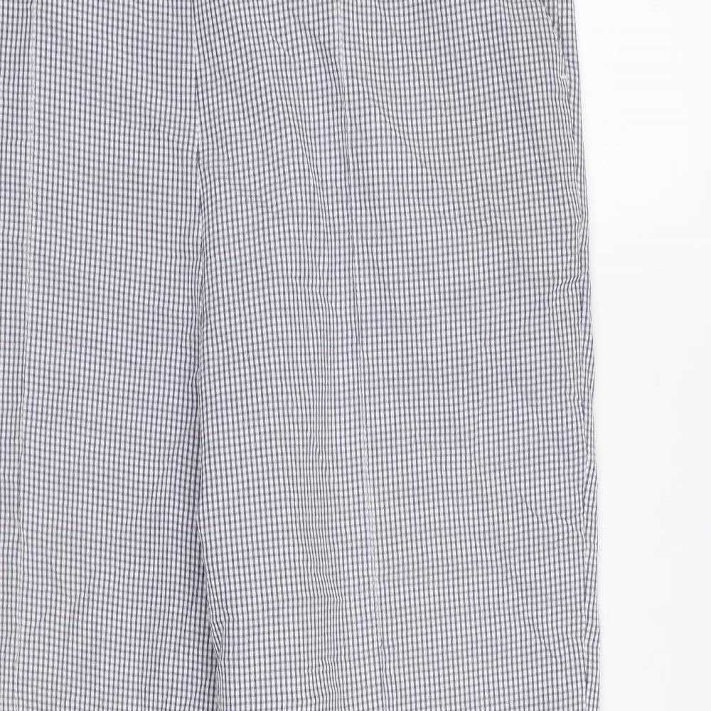M&S Womens Blue Check  Trousers  Size 14 L26 in